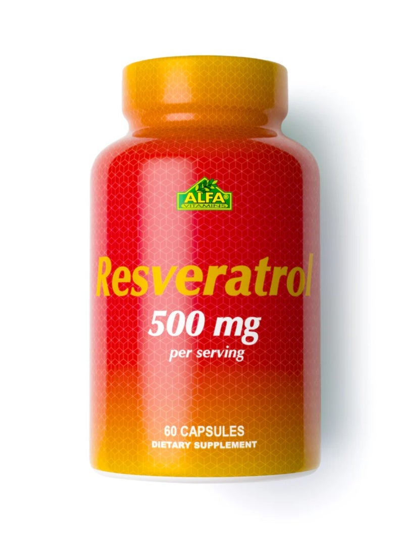 alfa vitamins Resveratrol 500 mg - 60 capsules  - Image 1