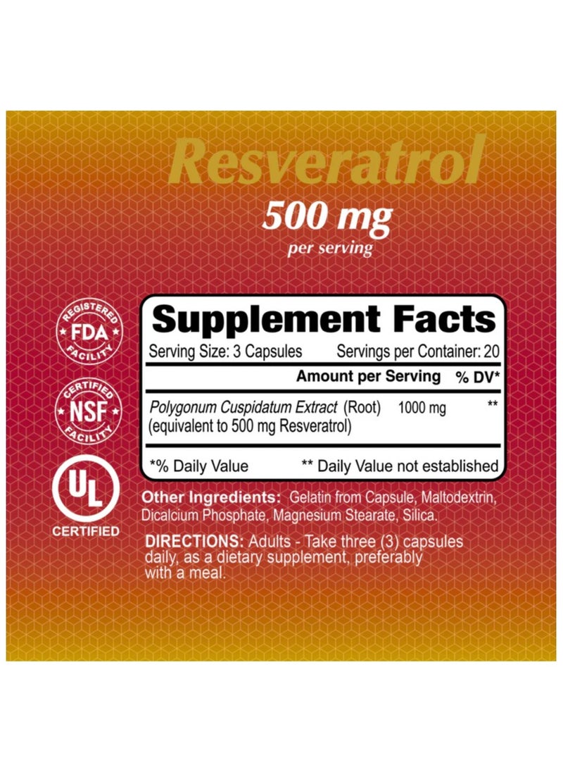 alfa vitamins Resveratrol 500 mg - 60 capsules  - Image 2