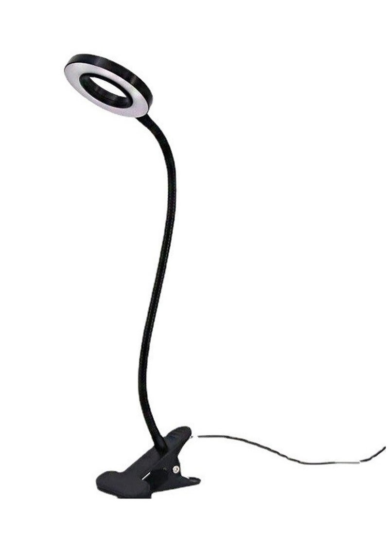 Furtey - LED Desk Lamp with USB Adapter【3 Color Modes 10 Brightness】Eye Caring Clip on Clamp Light , 50cm Flexible Gooseneck Book Ring Light for Gaming/Video Conference/Reading , Clip on Table , Headboard - Image 1