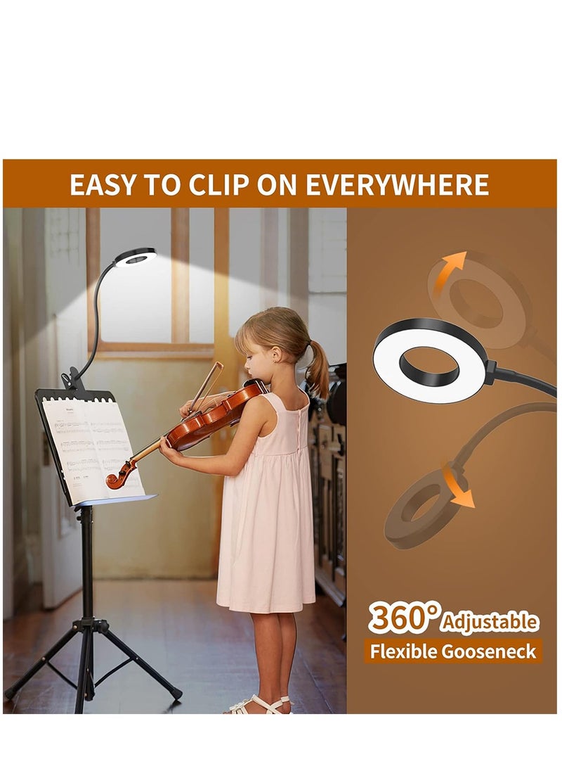 Furtey - LED Desk Lamp with USB Adapter【3 Color Modes 10 Brightness】Eye Caring Clip on Clamp Light , 50cm Flexible Gooseneck Book Ring Light for Gaming/Video Conference/Reading , Clip on Table , Headboard - Image 1