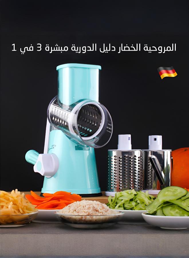 Three-in-One Multi-Function Manual Rotary Vegetable Chopper and Grater (Red) - Image 2
