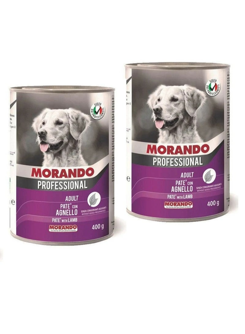 Morando Dog Wet Food Pate with Lamb 400g - 2 cans