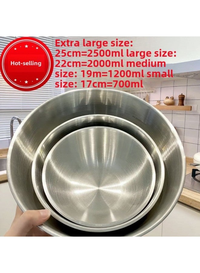 [Yu Ben Clearance] 316 Stainless Steel Cooking Basin Bowl For Eggs And Noodles Salad Cold Fruit Baking Household Bowl-Specifications:[today's Special Offer] Small + Medium + Large + Extra Large-Color:[jiben Clearance] Stainless Steel Salad Basin Treatment - Image 1
