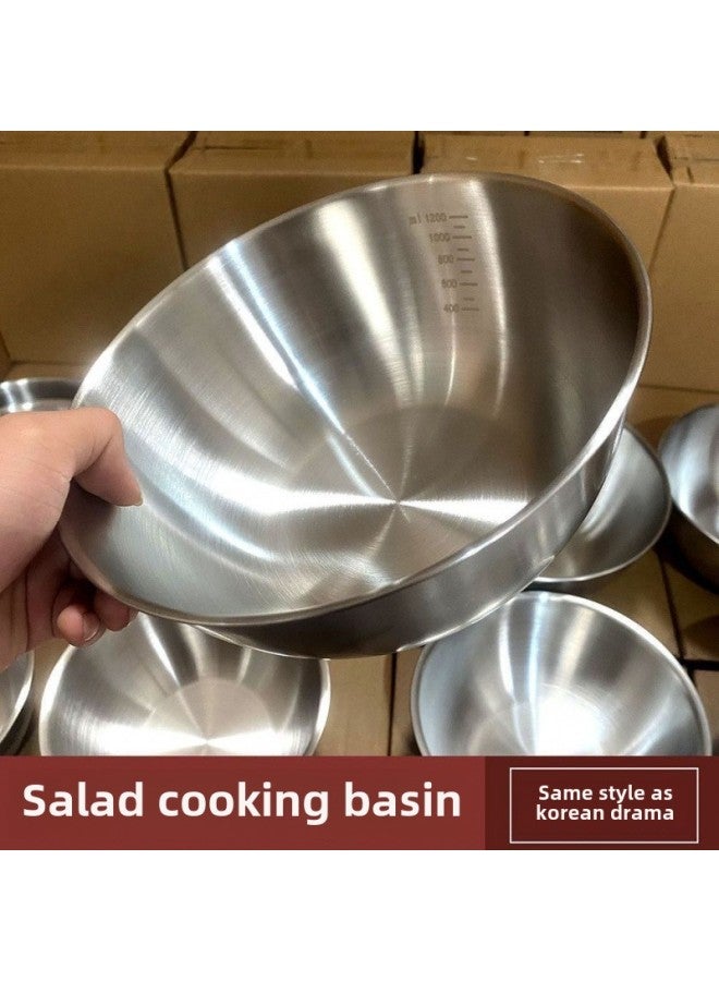 [Yu Ben Clearance] 316 Stainless Steel Cooking Basin Bowl For Eggs And Noodles Salad Cold Fruit Baking Household Bowl-Specifications:[today's Special Offer] Small + Medium + Large + Extra Large-Color:[jiben Clearance] Stainless Steel Salad Basin Treatment - Image 3