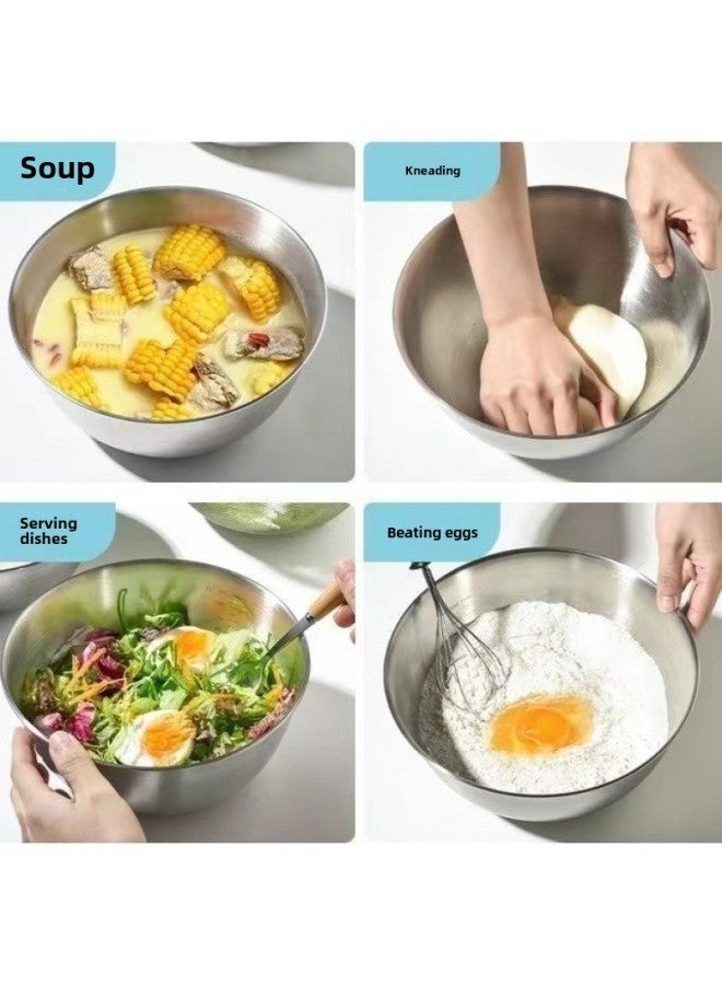 [Yu Ben Clearance] 316 Stainless Steel Cooking Basin Bowl For Eggs And Noodles Salad Cold Fruit Baking Household Bowl-Specifications:[today's Special Offer] Small + Medium + Large + Extra Large-Color:[jiben Clearance] Stainless Steel Salad Basin Treatment - Image 5