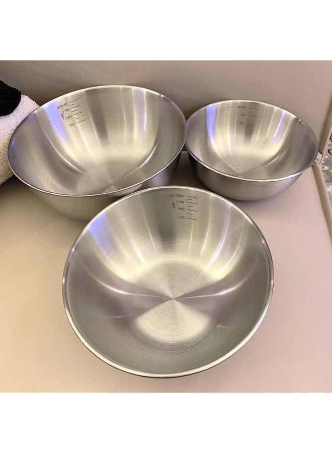 [Yu Ben Clearance] 316 Stainless Steel Cooking Basin Bowl For Eggs And Noodles Salad Cold Fruit Baking Household Bowl-Specifications:[today's Special Offer] Small + Medium + Large + Extra Large-Color:[jiben Clearance] Stainless Steel Salad Basin Treatment - Image 2