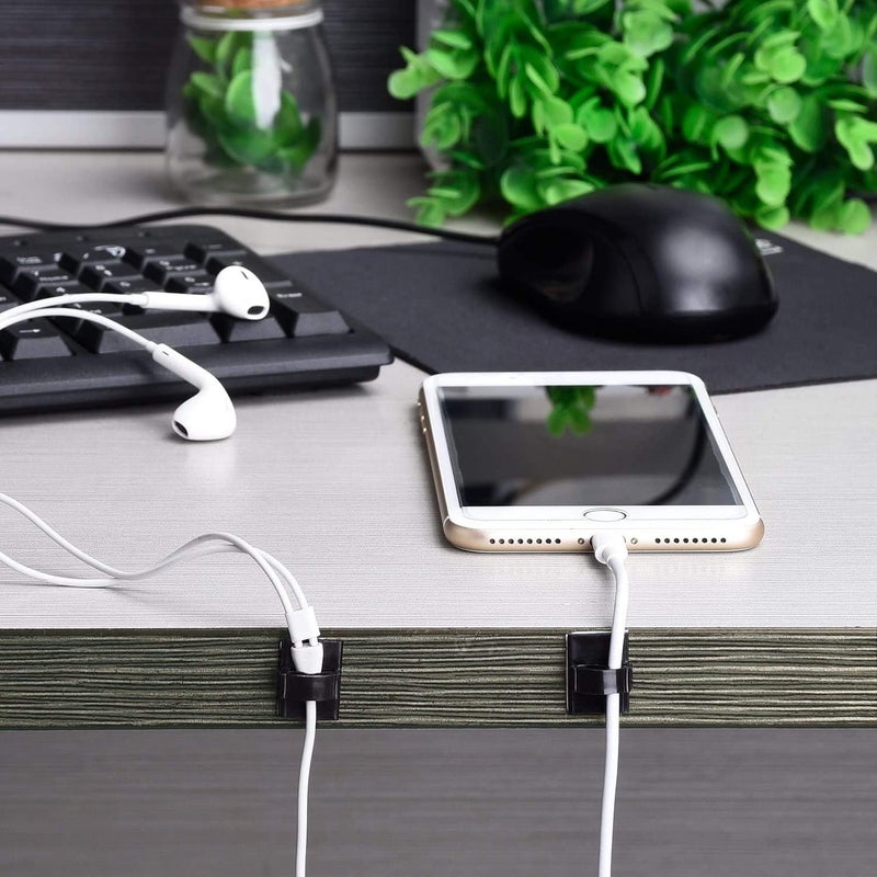 GJT 50pcs Adhesive Cable Clips,Wire Clips,Car Cable Organizer,Cable Holder,Cable Wire Management,Cable Holder for Car,Office and Home (Black) - Image 3