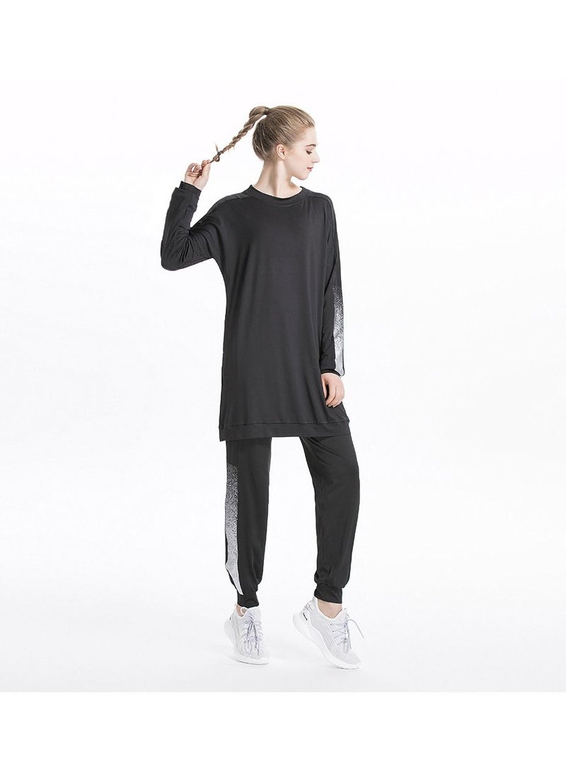 Loquat Muslim Casual Round Neck Tracksuit Sets - Image 2