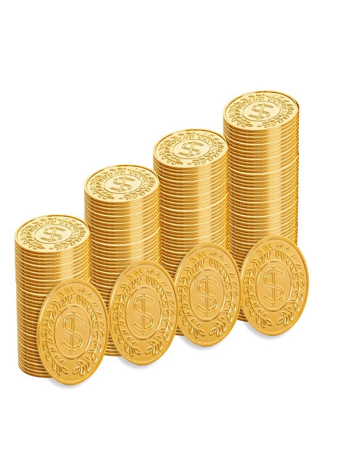 Vonokee 120 Pieces Plastic Gold Coins, Pirate Coins Bulks for Halloween,St.Patrick's Day Treasure Hunts, Chests, Cauldrons Decorations & Party Favors - Image 3
