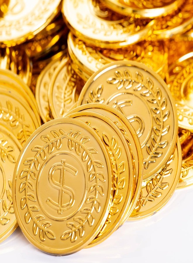 Vonokee 120 Pieces Plastic Gold Coins, Pirate Coins Bulks for Halloween,St.Patrick's Day Treasure Hunts, Chests, Cauldrons Decorations & Party Favors - Image 4
