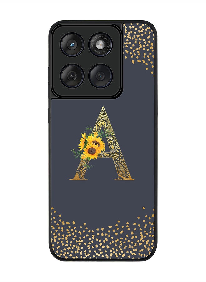 Stylizedd For Motorola MOTO Edge 60 Fusion/ Edge 60 Case,Slim fit Camera Protection, Shockproof Thin Phone cover  - Custom Floral Monogram - A  (Grey ) - Image 1