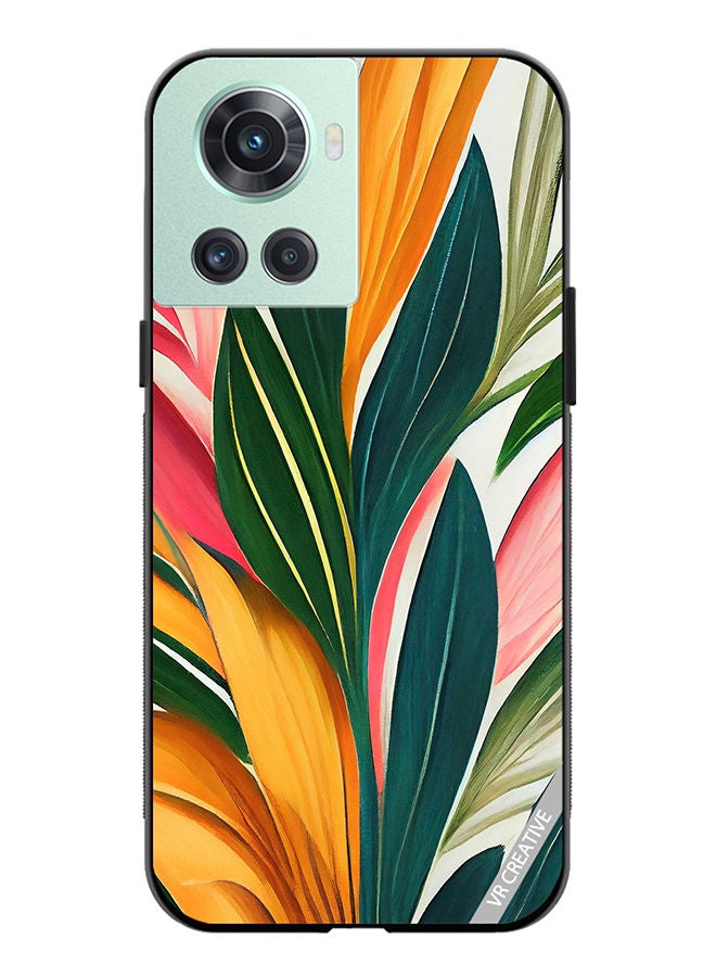 VR CREATIVE Protective Case Cover For OnePlus 10R Backdrop Of Abstract Bright Style Flowers And Tropical Design Multicolour - Image 1