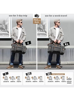 Gonex Gonex Canvas Duffle Bag for Travel 60L Expandable Duffel Weekend Overnight Bag men (Dark Gray)  - Image 2