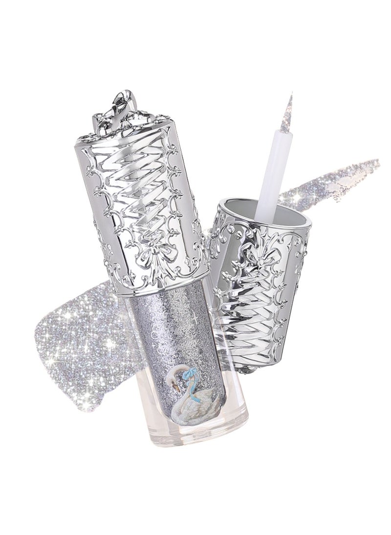 Flower Knows Swan Ballet Liquid Eyeshadow Pearl Fine Glitter Long-Lasting Quick Dry Shimmer Dust Skins Eyeshadow 4g (03 Rock Ballet)  - Image 1