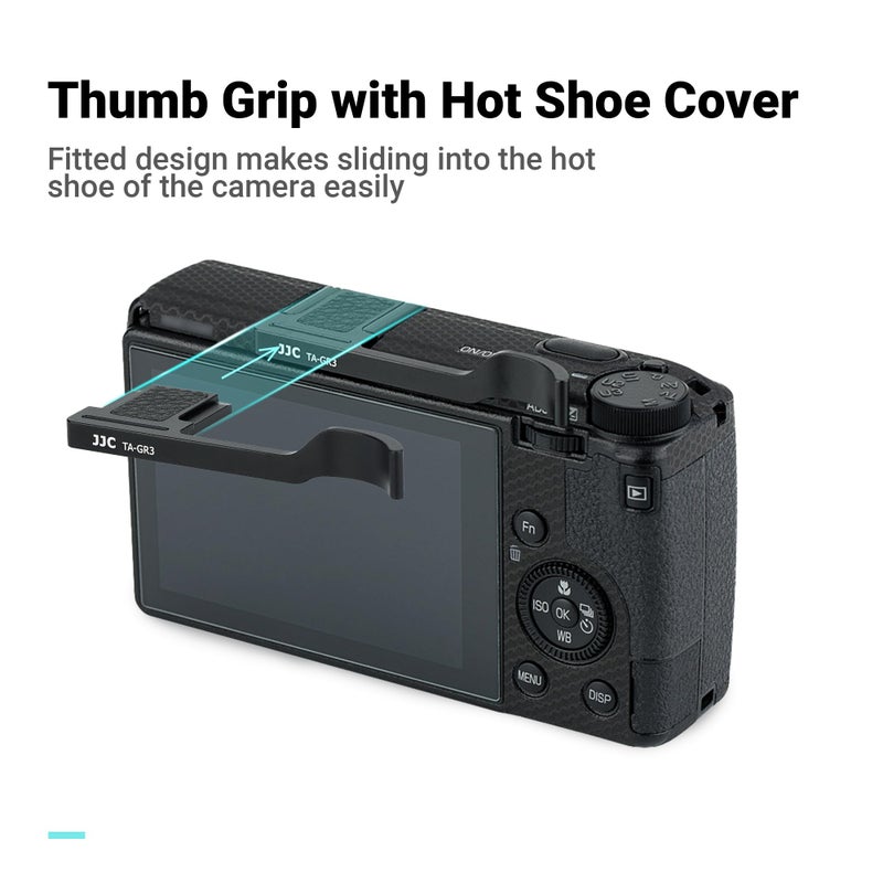 JJC Metal Thumbs Up Grip for Ricoh GR III GR III HDF GR3 HDF GR IIIx GR IIIx HDF GR3x HDF, Hot Shoe Thumb Support for Comfortable & Secure Hold - Image 4