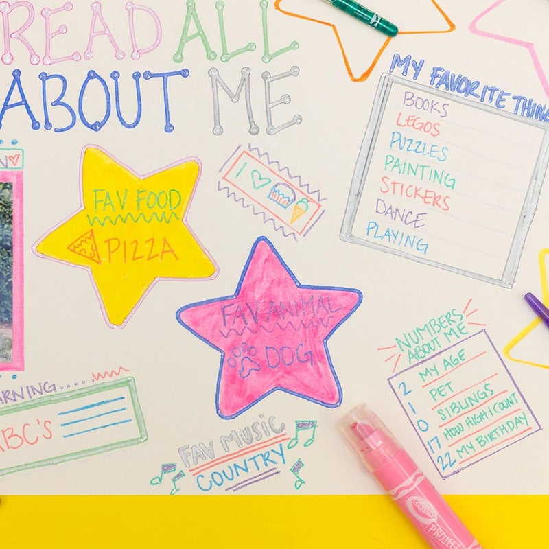 كرايولا علامات ملصقات كبيرة جدًا بألوان زاهية، 4 قطع، متعددة الألوان - Image 2