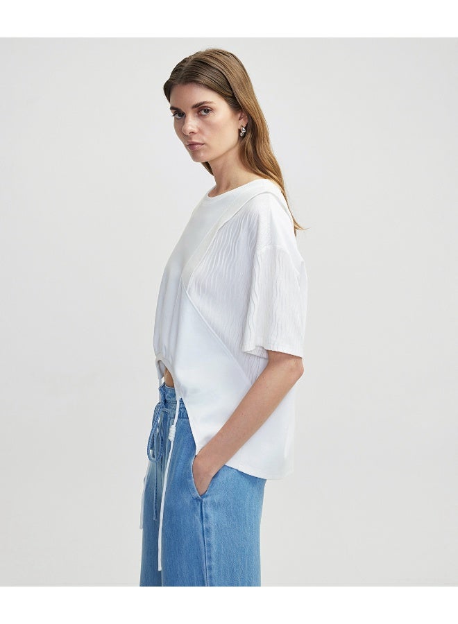Ipekyol Draped Mixed T-Shirt  - Image 5