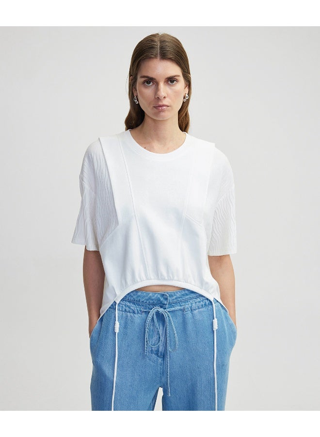 Ipekyol Draped Mixed T-Shirt  - Image 3