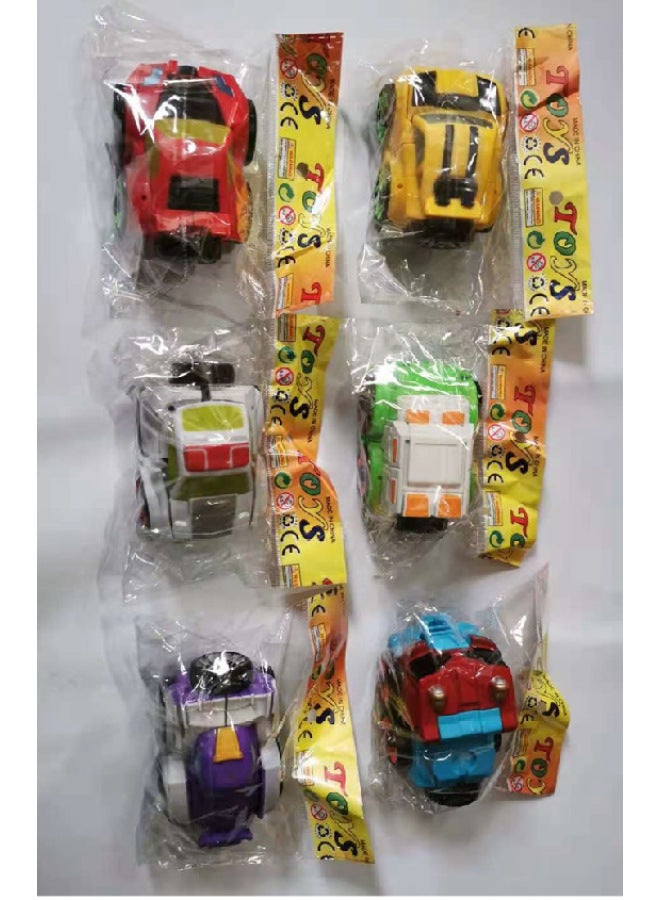 Alloy Robot Flap Pocket Pants Mini Deformation Boy Cartoon Car Model Kidsren's Toys Set Bulk Wholesale-Color:2966-48 Naked 180 Pieces 0.06 Stand  - Image 1