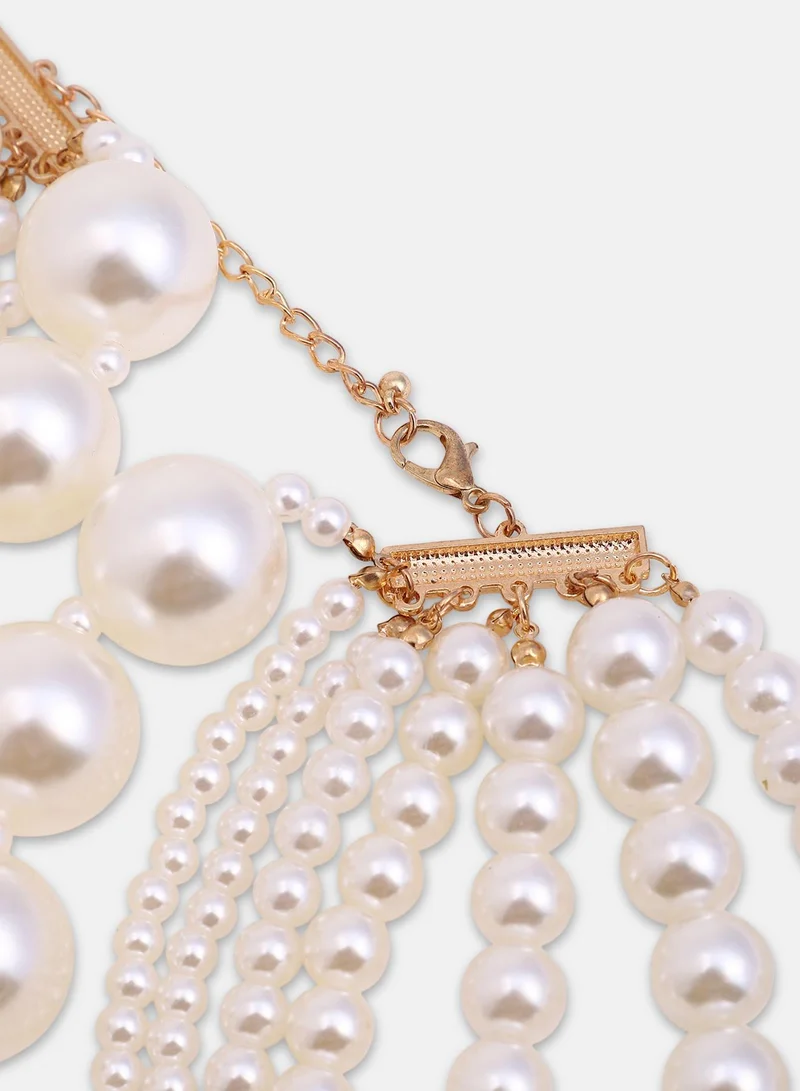 SOHI Antoinette Multi-Layer Artificial Necklace Jewellery