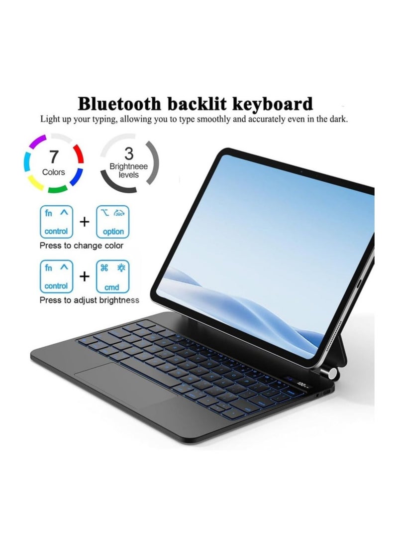 Protect PROTECT Magnetic Tablet Keyboard for iPad Pro 11-inch (2024) | Bluetooth, Trackpad, Backlit, Black – Model: HL118-128S  - Image 3