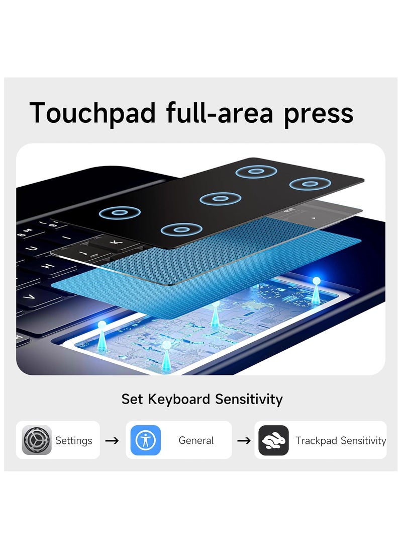 بروتيكت لوحة مفاتيح مغناطيسية من PROTECT لجهاز iPad Pro 11 إنش (2024) | بلوتوث، لوحة لمس، إضاءة خلفية، أسود – الموديل: HL118-128S - Image 2