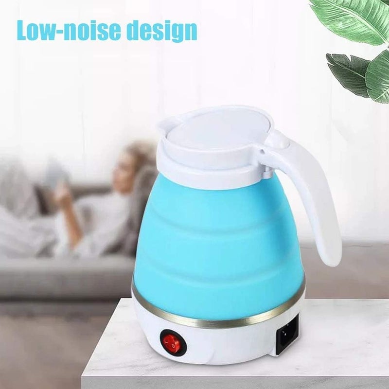 UpdateClassic Travel Portable Foldable Electric Kettle, 0.6L Small Collapsible Hot Water Boiler For Coffee Tea (Blue) - Image 2