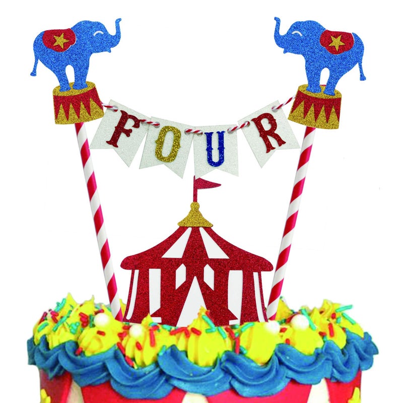 Vignye Circus 4th Birthday Cake Topper - Image 2