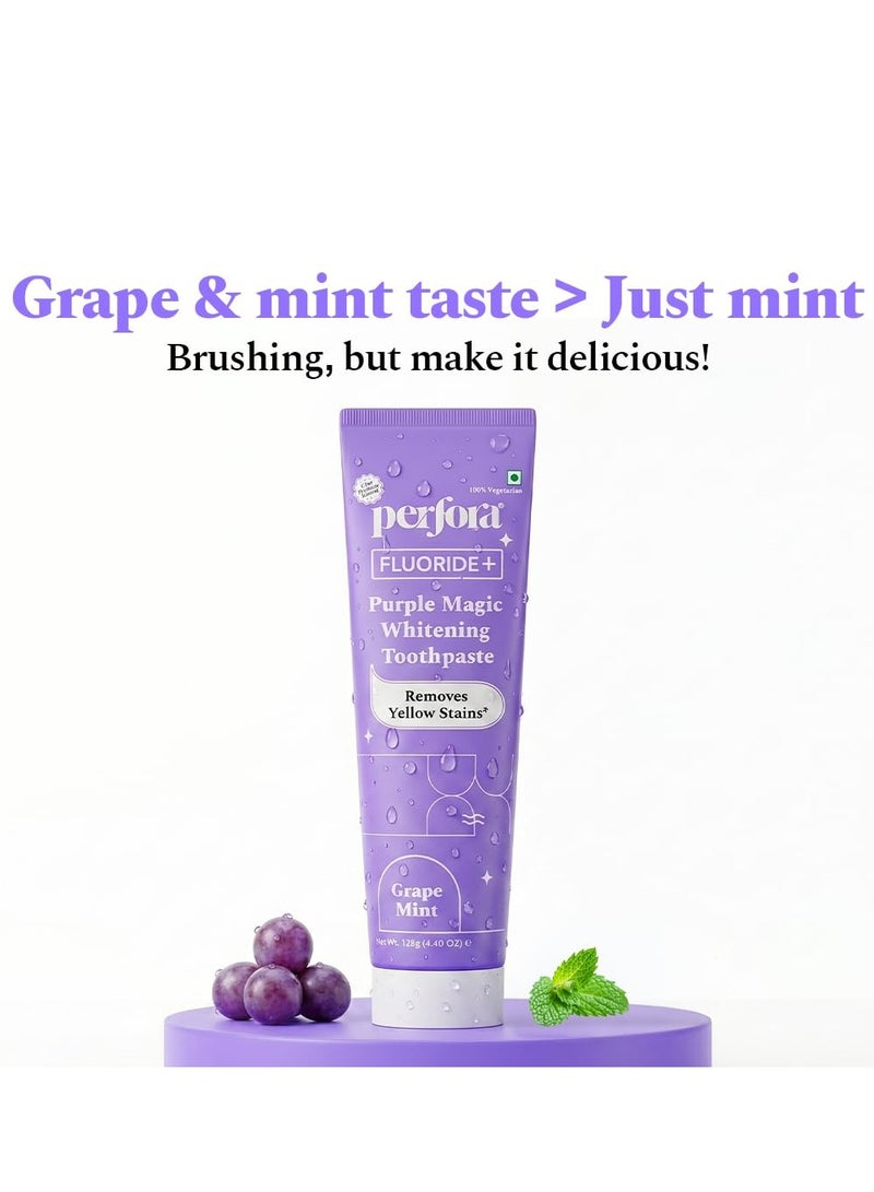 Perfora Purple Whitening Toothpaste-125g | Purple Toothpaste For Teeth Whitening | Teeth Stain Remover | Enamel Safe & Effective Teeth Whitener - Image 4