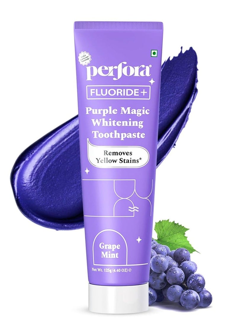 Perfora Purple Whitening Toothpaste-125g | Purple Toothpaste For Teeth Whitening | Teeth Stain Remover | Enamel Safe & Effective Teeth Whitener - Image 1