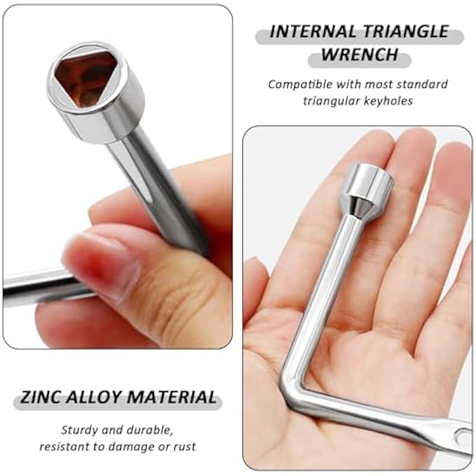3-PIECE TRIANGLE KEY WRENCH AND 3-PIECE KEY RING, ANTI-RUST TRIANGLE KEY, MULTI-FUNCTION KEY TOOL, SUITABLE FOR ELECTRICAL CONTROL CABINETS AND WATER METER VALVES. - Image 3