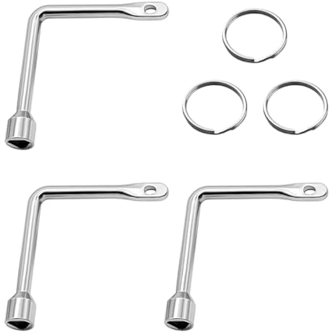 3-PIECE TRIANGLE KEY WRENCH AND 3-PIECE KEY RING, ANTI-RUST TRIANGLE KEY, MULTI-FUNCTION KEY TOOL, SUITABLE FOR ELECTRICAL CONTROL CABINETS AND WATER METER VALVES. - Image 1