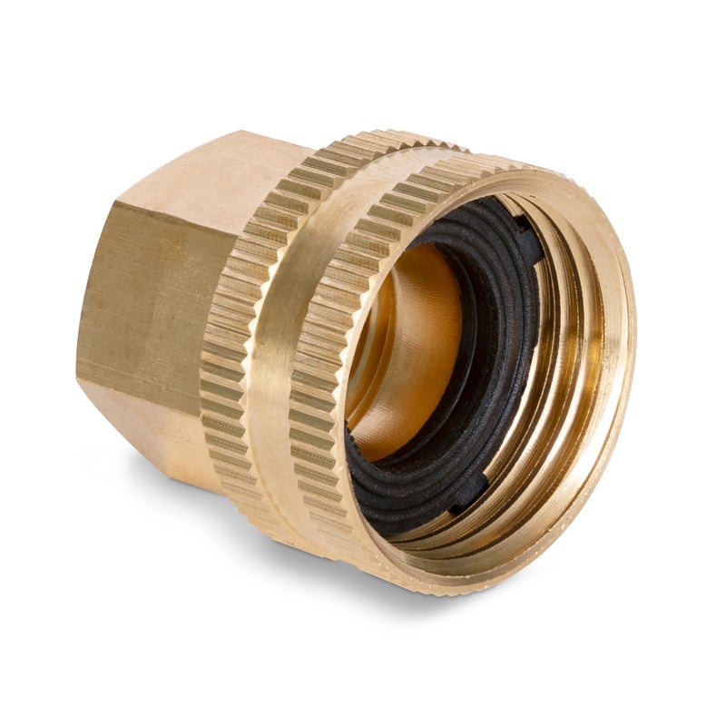 Gilmour Pro Brass Double Female Hose Connector, Swivel Hose Connector Thread Size 1/2" NPT (F) to 3/4" NH (F) - Image 4