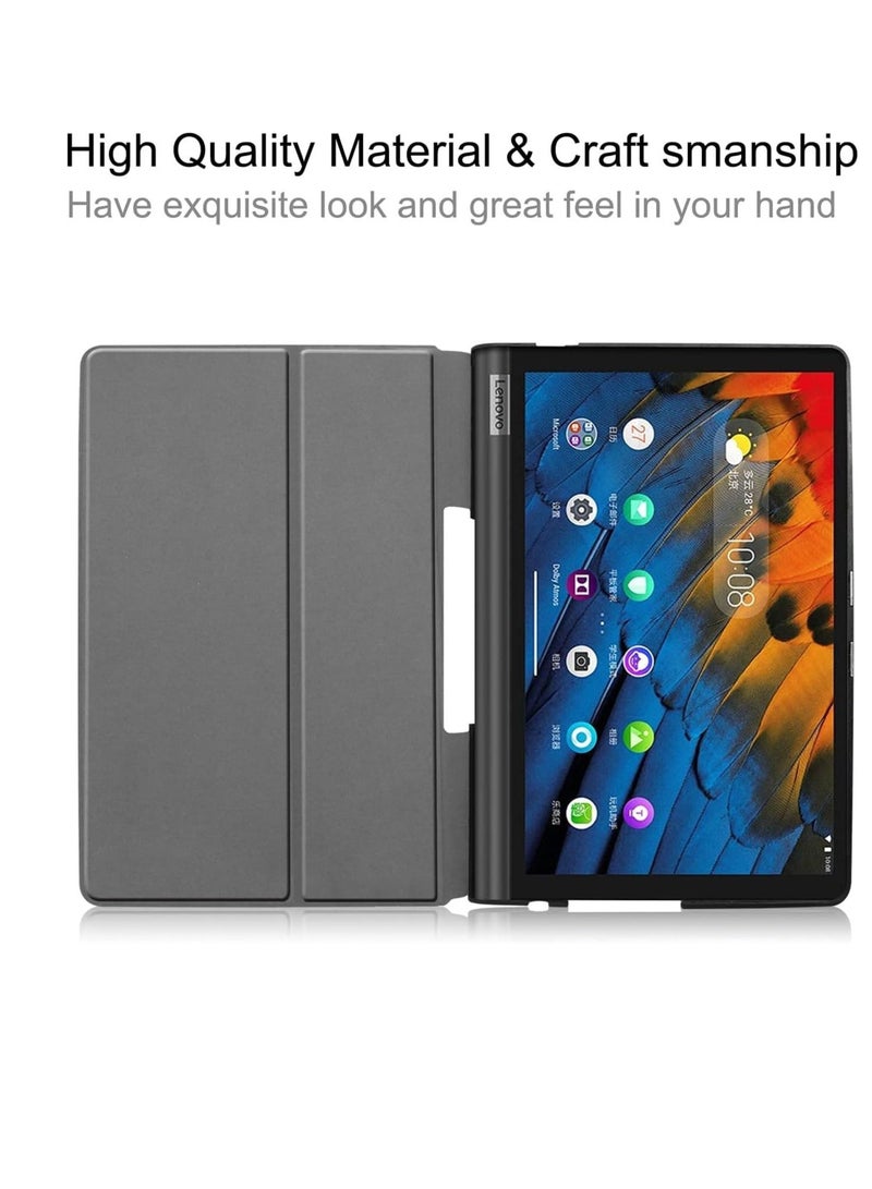 Y&D Case for Lenovo Yoga Smart Tab 10.1 (YT-X705F) Tablet, Dropproof Tablet Lightweight Trifold Stand PC Hard Back Cover Protector Full-Body Rugged Shockproof Flip Cases (Grey) - Image 2