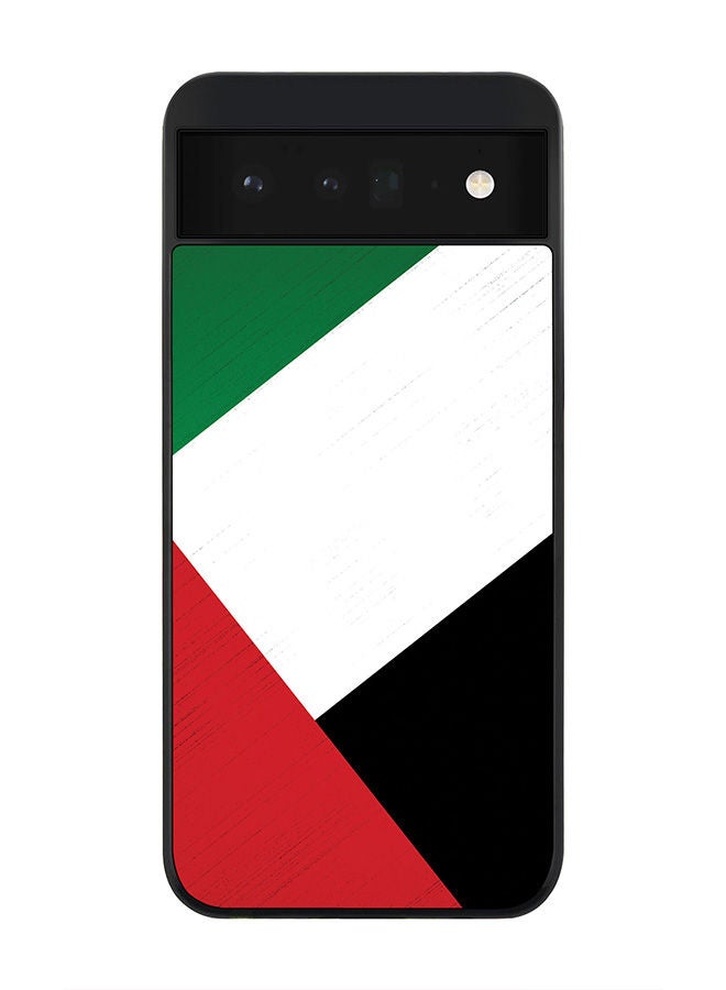 Stylizedd Rugged Black edge case for Google Pixel 6 5G Slim fit Soft Case Flexible Rubber Edges Anti Drop TPU Gel Thin Cover - Flag Of UAE - Image 1