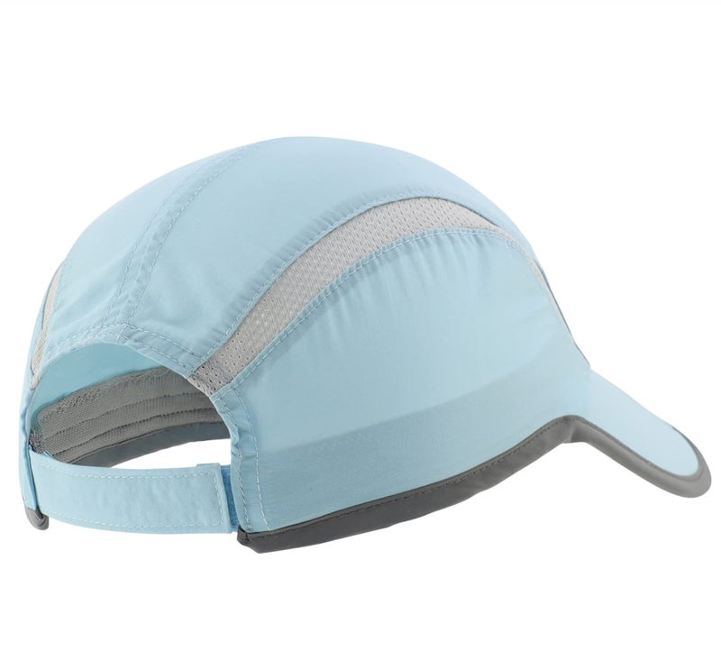Connectyle Foldable Mesh Sports Cap with Reflective Stripe Breathable Sun Runner Cap (Light Blue) - Image 3