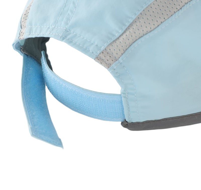 Connectyle Foldable Mesh Sports Cap with Reflective Stripe Breathable Sun Runner Cap (Light Blue) - Image 5