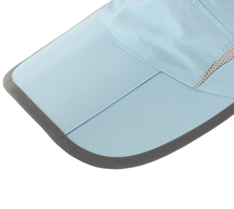 Connectyle Foldable Mesh Sports Cap with Reflective Stripe Breathable Sun Runner Cap (Light Blue) - Image 4