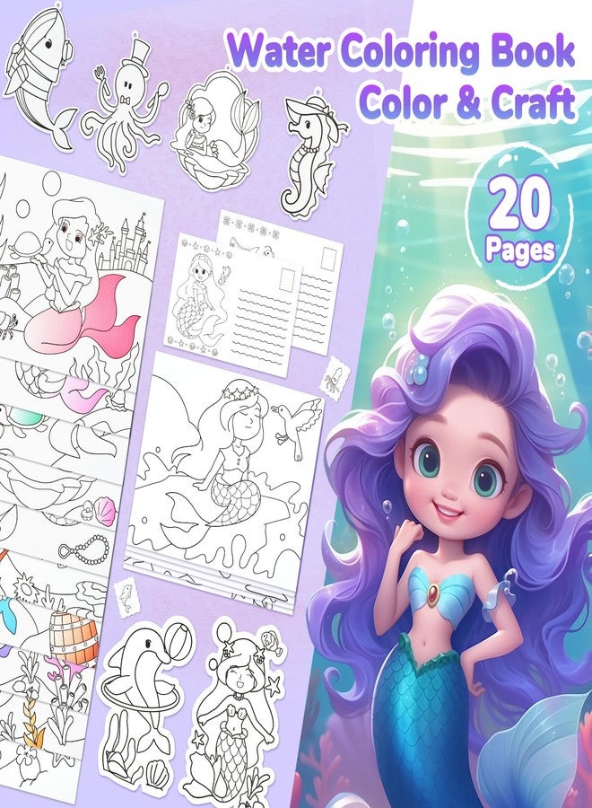 JoyCat Paint with Water Coloring Books for Kids, Watercolor Paint Set for Toddlers Ages 3-5, 4-8, 8-12, Mess Free Painting Activity, Arts and Crafts for Kids 4-6, Presents for Boys Girls (Purple) - Image 2
