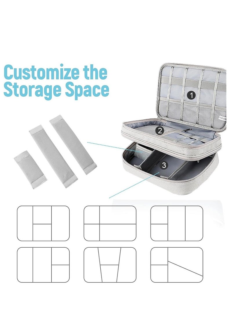 Portable Electronic Accessories Bag Organizer Travel Cable Gadgets Pouch For Charger USB Cables SD Memory Cards Flash Hard Drive Power Bank Ear Phone XL - Image 3