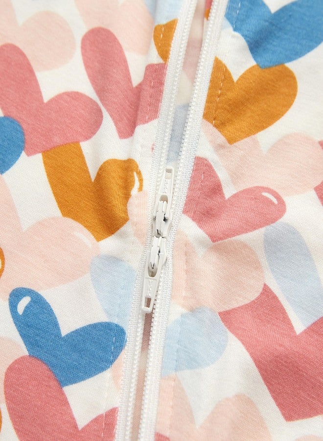 Owlivia Rayon Made from Bamboo Footie Pajamas, Baby Boy Girl Sleep 'N Play, Zip Front Footed Sleeper Pjs(12-18 Months, Colorful Heart) - Image 2