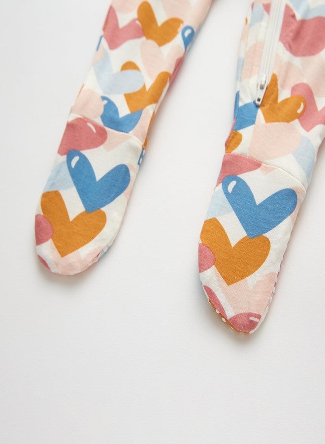 Owlivia Rayon Made from Bamboo Footie Pajamas, Baby Boy Girl Sleep 'N Play, Zip Front Footed Sleeper Pjs(12-18 Months, Colorful Heart) - Image 5