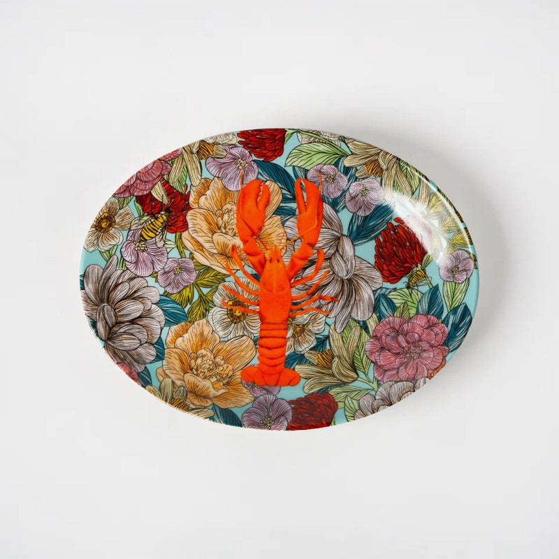 Hazeran Lobster 24 cm Porcelain Boat Plate