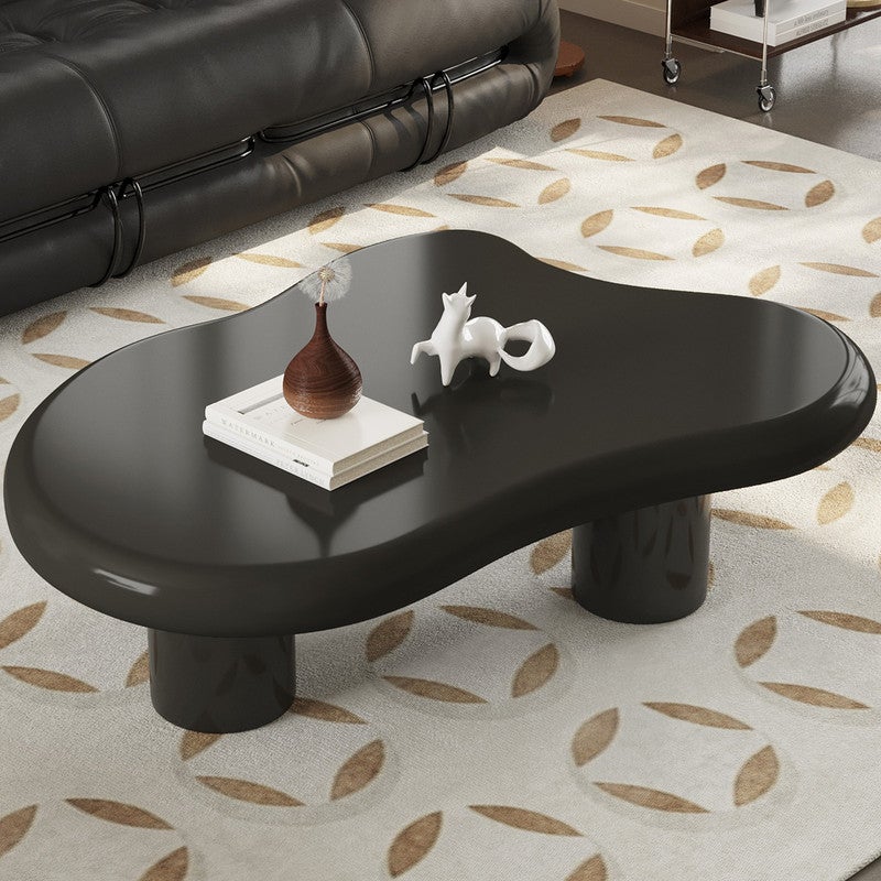 طاولة قهوة السحابة ، طاولة قهوة حديثة لطيفة ، طاولة قهوة داخلية غير منتظمة ، طاولة مركزية غرفة المعيشة ، تصميم تصميم تصميم حر ثلاثي الساقين ، مساحة صغيرة ، سهلة التجميع ، أسود ، 104.2 * 63.5 * 40 سم - Image 1