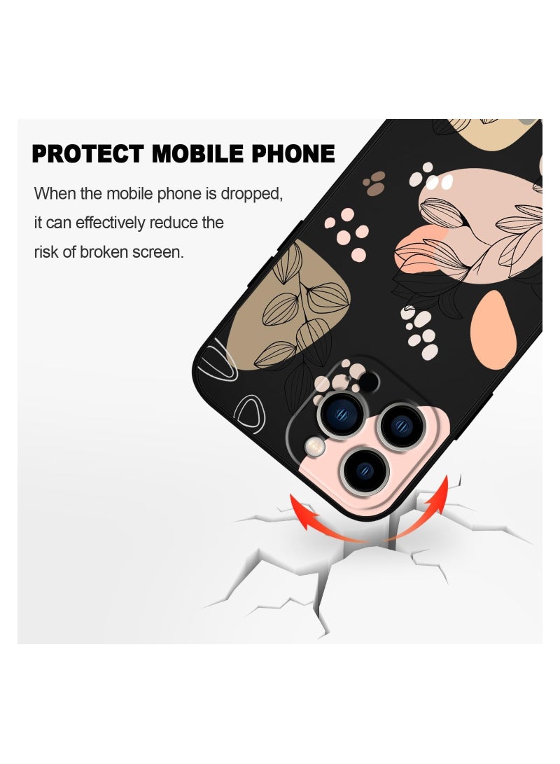 حافظة لهاتف iPhone 14 Pro Max بنمط فراشة فضائية وزهور وبطانة داخلية من الألياف الدقيقة المقاومة للخدوش، تصميم رقيق يحمي الهاتف من البصمات، حافظة سيليكونية ناعمة مناسبة لهاتف 14 Pro Max باللون الأسود. - Image 5