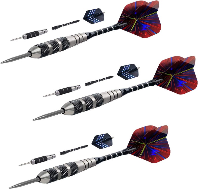 Wsdart Darts Metal Tip Set Professional Metal Darts for Dartboard Steel Tip Darts with Nonslip Iron Barrel Aluminum Dart Shafts,Extra Flights,Dart Sharpener,Gift Box - Image 5