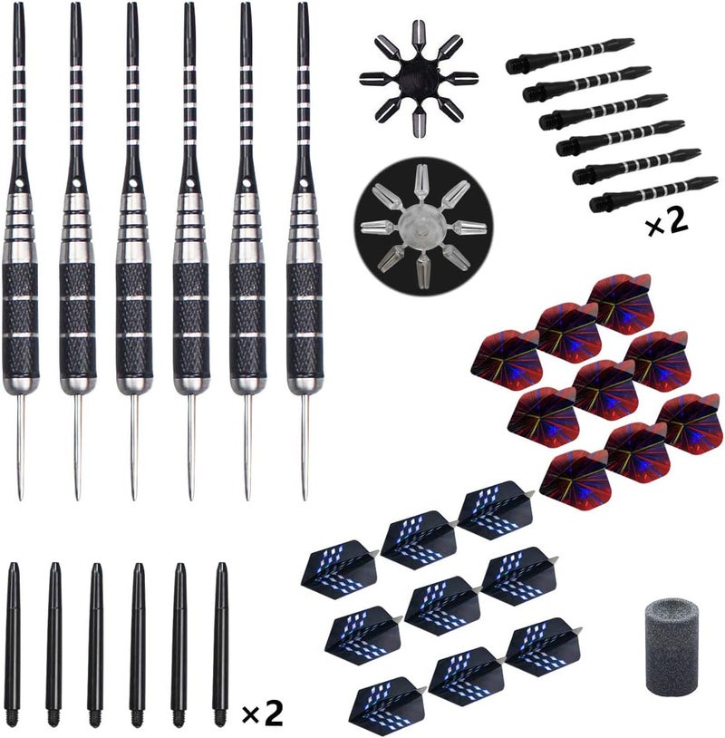 Wsdart Darts Metal Tip Set Professional Metal Darts for Dartboard Steel Tip Darts with Nonslip Iron Barrel Aluminum Dart Shafts,Extra Flights,Dart Sharpener,Gift Box - Image 2