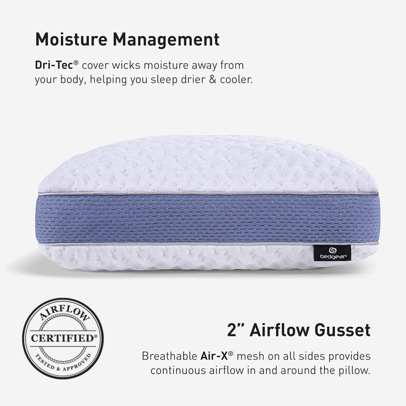 Bedgear Balance 1.0 Cooling Pillow â€“ Moisture-Wicking Performance Bed Pillow for Hot Sleepers, Medium Support, Air-X Mesh, Dri-Tec Cover, Washable - Image 3