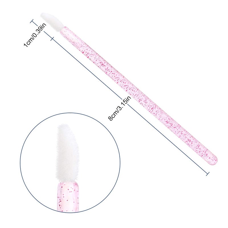 Elisel 100 Pcs Disposable Crystal Lip Brushes Make Up Lip Brushes Lipstick Lip Gloss Wands Eyeshadow Brushes Applicator Tool Makeup Beauty Tool Kits (Rose) - Image 3