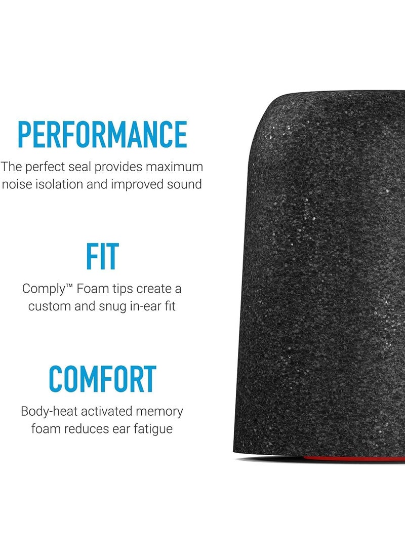 COMPLY Comply Foam Ear Tips Designed for NuForce, ISOtunes PRO, Q-Jays, Etymotic Research, Westone & Shure, Assorted S, M & L, 3 Pairs, Black - Memory Foam Earbud Replacement Tips, Made in The USA  - Image 2